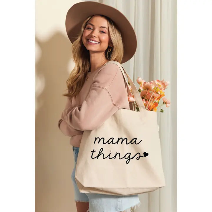 Mama Things Canvas Tote Bag
