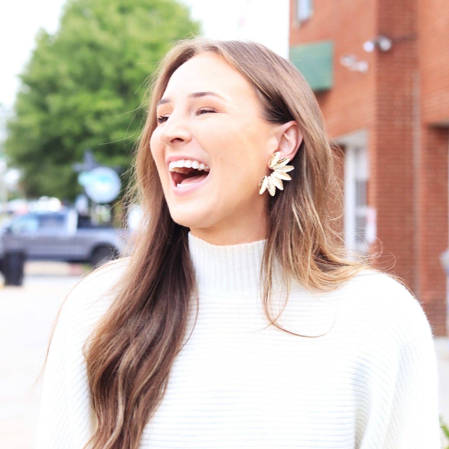 Pierce + Hide - Textured Gold Wing Earrings | Gold Accordion Wing