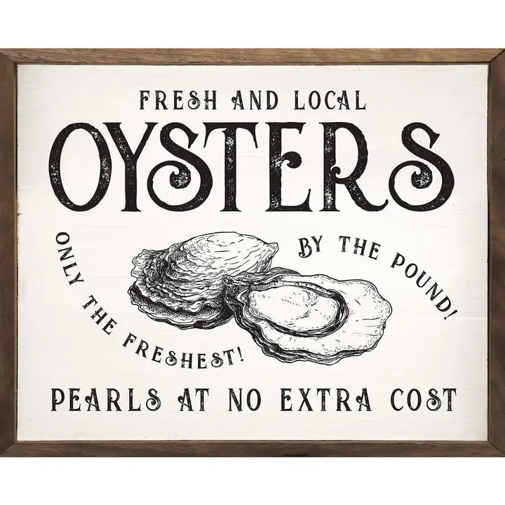 Fresh and Local Oysters White Board Sign