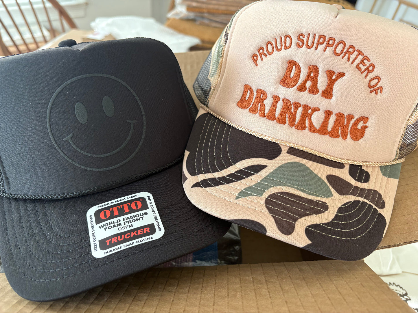 Proud Supporter of Day Drinking Trucker | Desert Camo/Brown