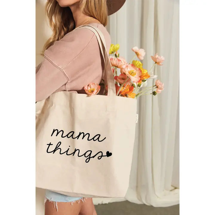 Mama Things Canvas Tote Bag