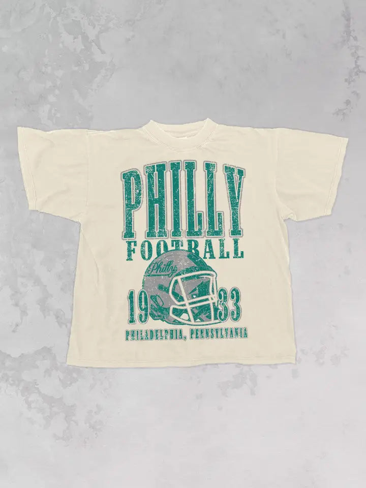 90's Philadelphia Football Vintage Oversized Tshirt - PRE ORDER!
