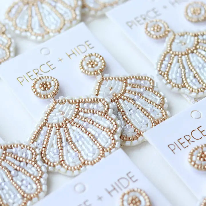 Custom Beaded Clam Earring | Nautical Earrings