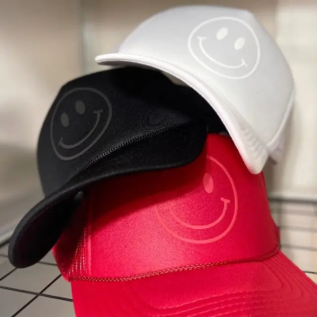 Happy Face Monochrome Trucker Hat