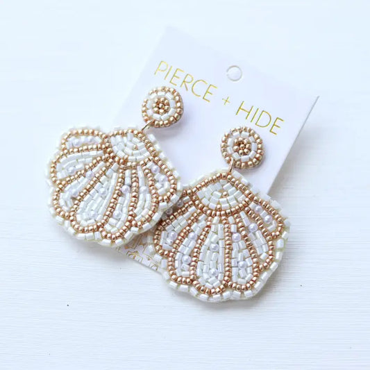 Custom Beaded Clam Earring | Nautical Earrings