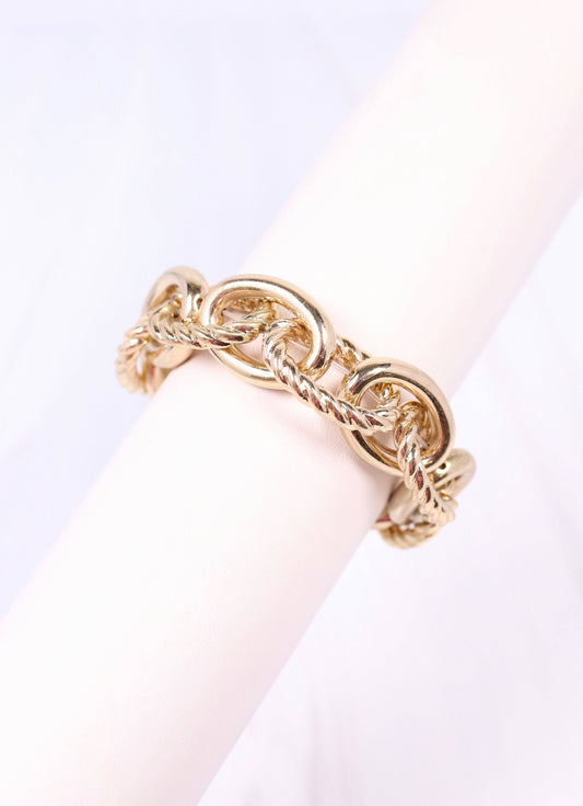 Caroline Hill - Cates Link Stretch Bracelet GOLD