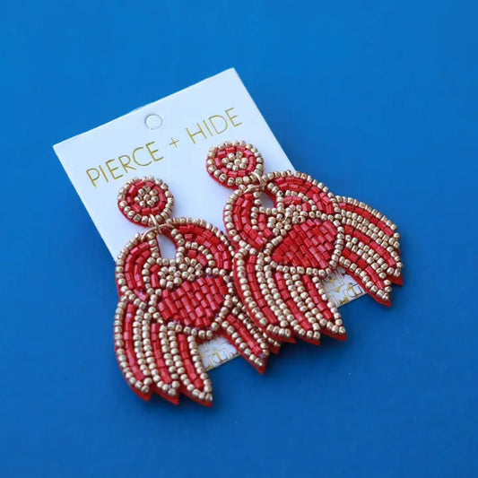 Beaded Red Crab Earrings | Nautical Earrings