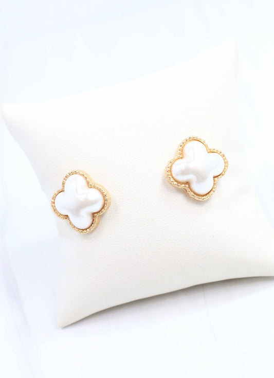 Caroline Hill - Massey Clover Stud Earring Pearl
