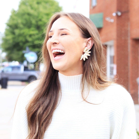 Pierce + Hide - Textured Gold Wing Earrings | Gold Accordion Wing