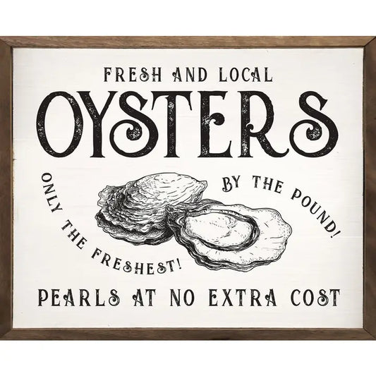 Fresh and Local Oysters White Board Sign