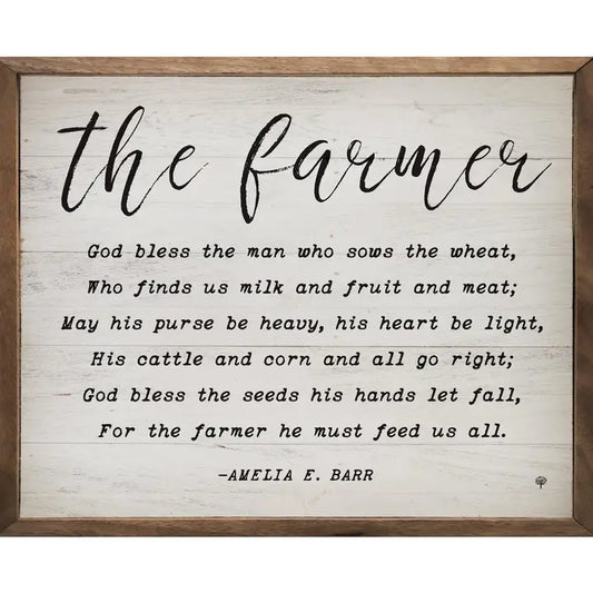 The Farmer Whitewash Sign 10 x 8 x 1.5