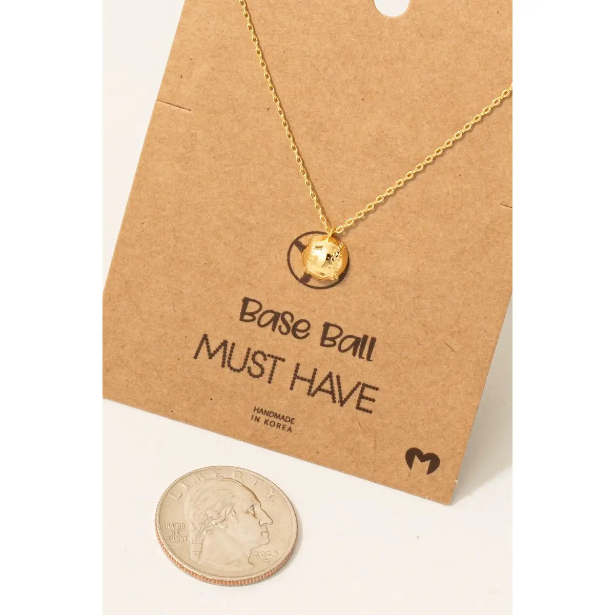 Baseball Pendant Necklace