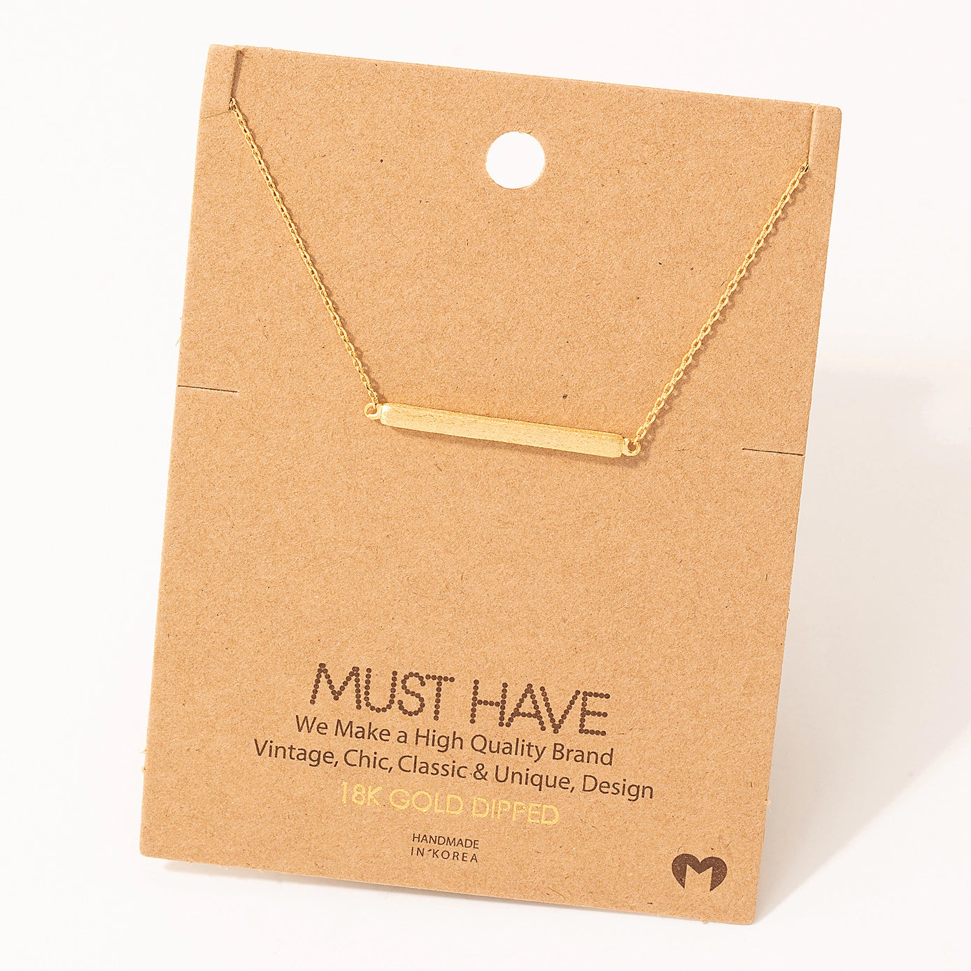 Thin Bar Pendant Necklace