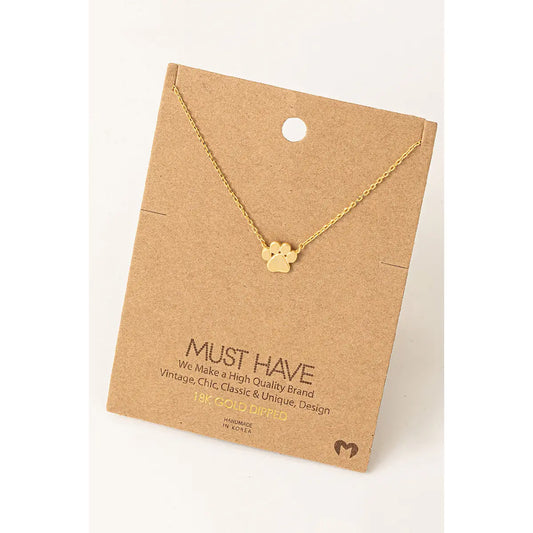 Mini Paw Print Charm Necklace