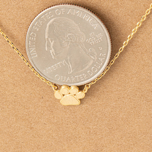 Mini Paw Print Charm Necklace