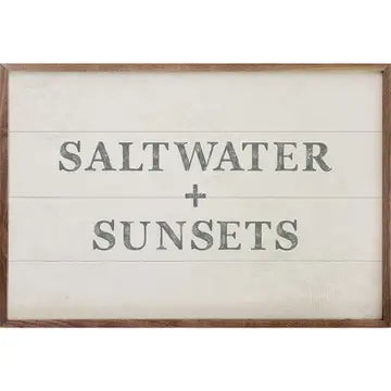 Saltwater And Sunsets -  Wood Sign (10x16in)