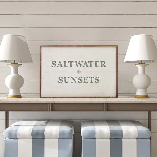 Saltwater And Sunsets -  Wood Sign (10x16in)