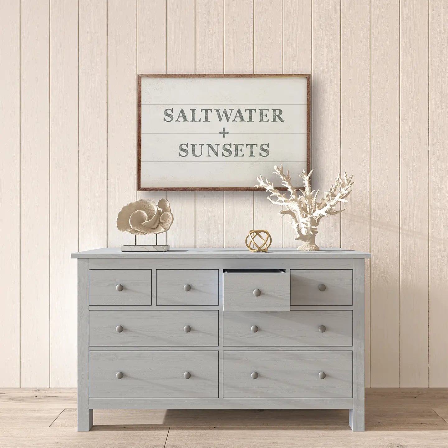 Saltwater And Sunsets -  Wood Sign (10x16in)