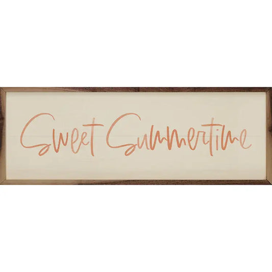 Sweet Summertime Peach - Wood Sign  (24x8in)