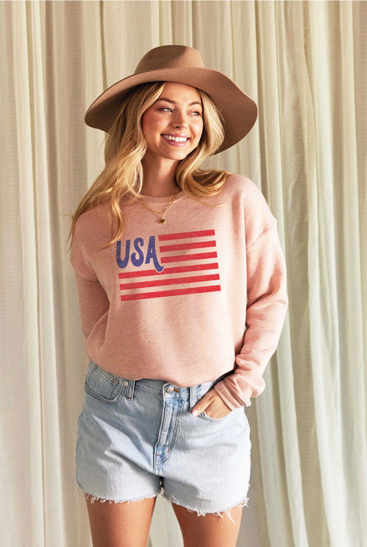 USA Flag Graphic Sweatshirt