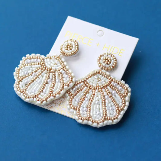 Custom Beaded Clam Earring | Nautical Earrings