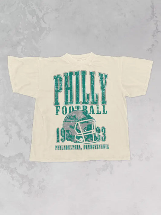 90's Philadelphia Football Vintage Oversized Tshirt - PRE ORDER!