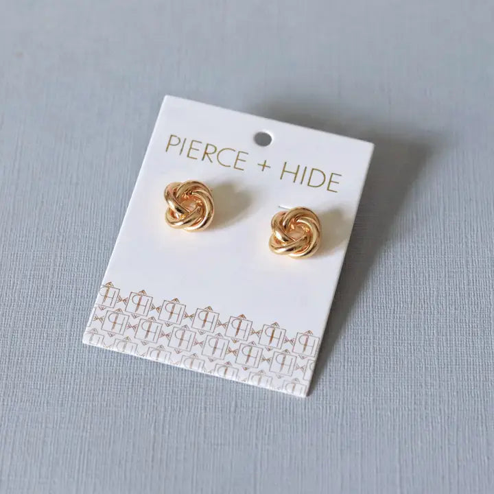 Gold Knot Stud Earrings | Classic Knot Stud