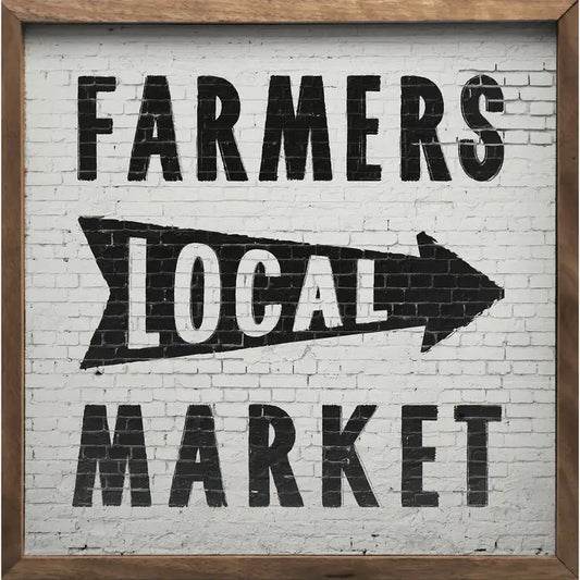 Farmer’s Local Market Wood Sign – 8x8x1.5